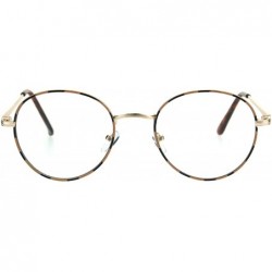 Round Classic 90s Metal Rim Round Clear Lens Eye Glasses Frame - Gold Tortoise - CQ1852QCA78 $11.45