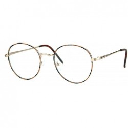 Round Classic 90s Metal Rim Round Clear Lens Eye Glasses Frame - Gold Tortoise - CQ1852QCA78 $11.45