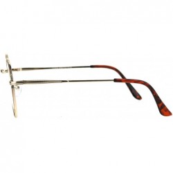 Round Classic 90s Metal Rim Round Clear Lens Eye Glasses Frame - Gold Tortoise - CQ1852QCA78 $11.45