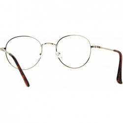 Round Classic 90s Metal Rim Round Clear Lens Eye Glasses Frame - Gold Tortoise - CQ1852QCA78 $11.45