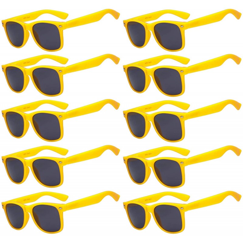 Wayfarer Retro Vintage Sunglasses Smoke Lens 10 Pairs in Multiple Colors OWL. - Yellow_10_pairs - CG126AY87IR $22.50