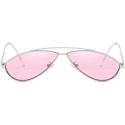 Oval Women Ladies Cat Eye Oval Sunglasses Small Mirror Sun Glasses For Female Fashion Vintage - Goldred - CF199C05N8T $10.35