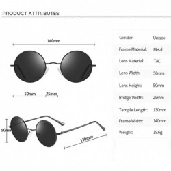 Round Round Black Sunglasses Mens Unisex Polarized Glasses for Men Women - Black - CH198R2E79N $13.78