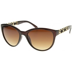 Cat Eye Vintage Fashion Braided Leather Cat Eye Sunglasses S61NGW3155 - Brown - CH183R0III4 $19.20