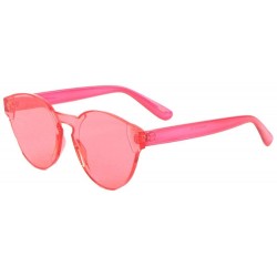 Round Crystal Color Round Retro Cat Eye Sunglasses - Pink - CA18KO5L2O0 $18.00
