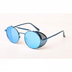 Round Retro Steampunk Sunglasses Round Designer Steam Punk Metal Shields Men Women UV400 Gafas De Sol 086M - CU199CC2ONG $38.05