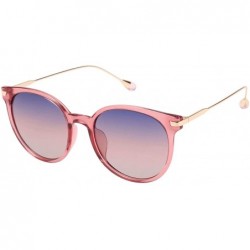 Oval Fashion Womens Oval Polarized UV Protection Crystal Sunglasses for Women 1952 - Red Frame Blue Pink Gradient - C618R9H9H...