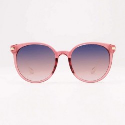 Oval Fashion Womens Oval Polarized UV Protection Crystal Sunglasses for Women 1952 - Red Frame Blue Pink Gradient - C618R9H9H...