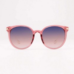 Oval Fashion Womens Oval Polarized UV Protection Crystal Sunglasses for Women 1952 - Red Frame Blue Pink Gradient - C618R9H9H...