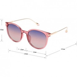 Oval Fashion Womens Oval Polarized UV Protection Crystal Sunglasses for Women 1952 - Red Frame Blue Pink Gradient - C618R9H9H...