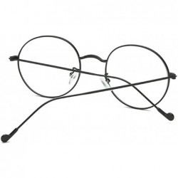 Round Man and Woman Myopia Glasses Retro Round Glasses Fashion Metal Frame - Black - CM18ET0D0XO $29.68