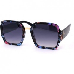 Oversized Womens Oversize Rectangular Butterfly Chic Designer Sunglasses - Purple Flower Smoke - CA193MZ59GS $15.45