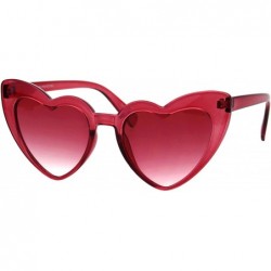 Oversized Womens Oversized Cateye Heart Shape Sunglasses Translucent Colors UV 400 - Red - C518O8U4XZN $10.67