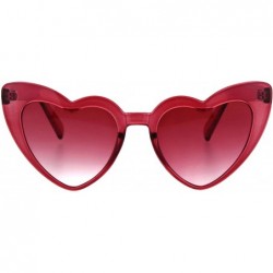 Oversized Womens Oversized Cateye Heart Shape Sunglasses Translucent Colors UV 400 - Red - C518O8U4XZN $10.67