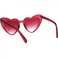 Oversized Womens Oversized Cateye Heart Shape Sunglasses Translucent Colors UV 400 - Red - C518O8U4XZN $10.67