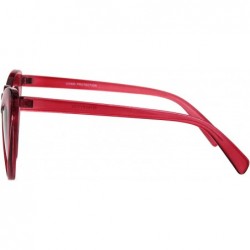 Oversized Womens Oversized Cateye Heart Shape Sunglasses Translucent Colors UV 400 - Red - C518O8U4XZN $10.67