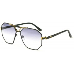 Rimless unisex rectangular sunglasses special metal bridge - Black - CB12IN2QUJ3 $34.35