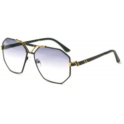 Rimless unisex rectangular sunglasses special metal bridge - Black - CB12IN2QUJ3 $22.12