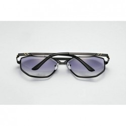 Rimless unisex rectangular sunglasses special metal bridge - Black - CB12IN2QUJ3 $22.12