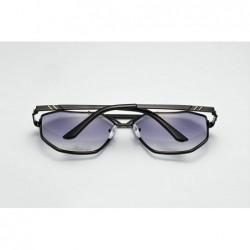 Rimless unisex rectangular sunglasses special metal bridge - Black - CB12IN2QUJ3 $22.12