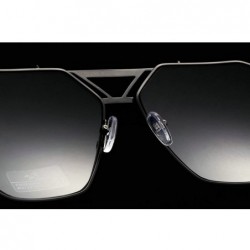 Rimless unisex rectangular sunglasses special metal bridge - Black - CB12IN2QUJ3 $22.12