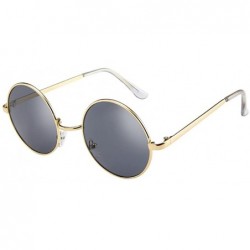 Goggle Unisex Retro Round Polarized Hippie Sunglasses Small Circle Sun Glasses - Gray - C718Q3THQTZ $16.97