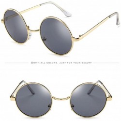 Goggle Unisex Retro Round Polarized Hippie Sunglasses Small Circle Sun Glasses - Gray - C718Q3THQTZ $8.13