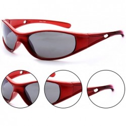 Sport Full Framed Outdoors Sports Sunglasses UV400 - Red Black - C212KW90DZR $8.33