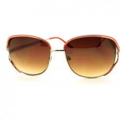 Square Soft Square Metal Frame Womens Designer Style Sunglasses - Gold Orange - CQ18650QKCG $10.56