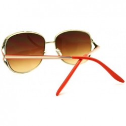 Square Soft Square Metal Frame Womens Designer Style Sunglasses - Gold Orange - CQ18650QKCG $10.56