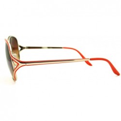 Square Soft Square Metal Frame Womens Designer Style Sunglasses - Gold Orange - CQ18650QKCG $10.56