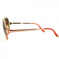 Square Soft Square Metal Frame Womens Designer Style Sunglasses - Gold Orange - CQ18650QKCG $10.56