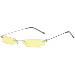 Rectangular Small Frame Rectangle Sunglasses - Yellow - C4199E9K6AE $45.44