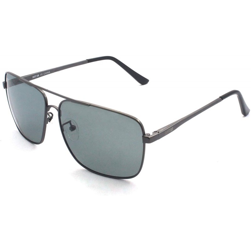 Sport Classic Rectangle Aviator Sunglasses Polarized 100% UV protection - Navy Blue Frame Grey Lens - CE128EAWGR3 $12.92