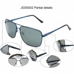 Sport Classic Rectangle Aviator Sunglasses Polarized 100% UV protection - Navy Blue Frame Grey Lens - CE128EAWGR3 $12.92