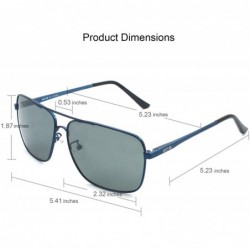 Sport Classic Rectangle Aviator Sunglasses Polarized 100% UV protection - Navy Blue Frame Grey Lens - CE128EAWGR3 $12.92
