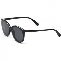 Cat Eye Women Round Cat Eye Sunglasses - Black - CL18WU00KAX $36.86