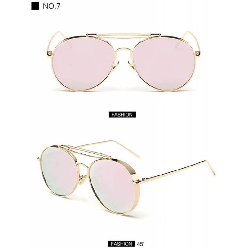Aviator Pink Sunglasses Women Brand Designer UV400 Shades Golden Ladies Eyewear 2 - 7 - CM18YZU50CT $10.73
