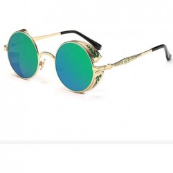 Oversized Women Men Vintage Round Sunglasses Classic Retro Style Gradient Color Glasses - Green - CQ18S5YN3M4 $18.57