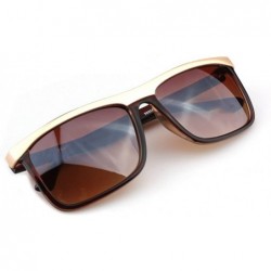 Rectangular Mens Trimming Sunglasses UV Protection Unique Plastic Frame For Outside Lens 63 mm - Brown/Brown - CY12LG0GJ9F $1...