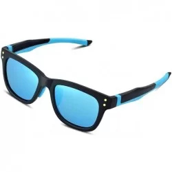 Rectangular Polarized Sports Sunglasses for Men Women Baseball Cycling Fishing Golf Durable Frame - Blue - CY18D2L44QQ $40.41