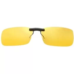 Rimless Clip on Polarised Sunglasses UV400 Fit over Prescription Eyeglasses - Yellow - CP18RD6E58M $18.49