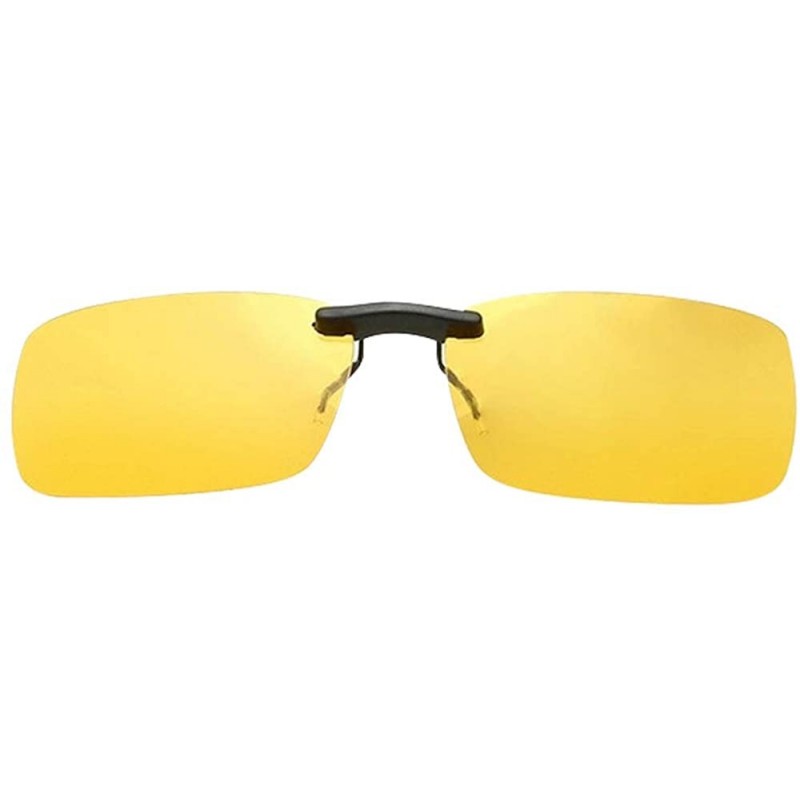 Rimless Clip on Polarised Sunglasses UV400 Fit over Prescription Eyeglasses - Yellow - CP18RD6E58M $10.25