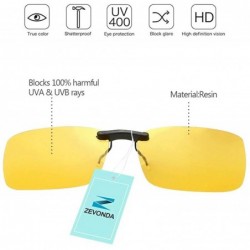 Rimless Clip on Polarised Sunglasses UV400 Fit over Prescription Eyeglasses - Yellow - CP18RD6E58M $10.25