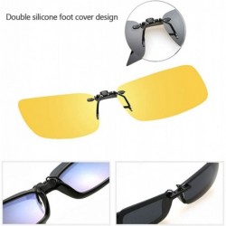 Rimless Clip on Polarised Sunglasses UV400 Fit over Prescription Eyeglasses - Yellow - CP18RD6E58M $10.25