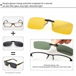 Rimless Clip on Polarised Sunglasses UV400 Fit over Prescription Eyeglasses - Yellow - CP18RD6E58M $10.25