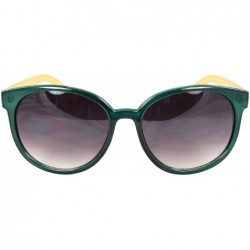 Oval Retro Oval Gangnam Style Fashion Sunglasses Green Yellow Frame Purple Black Lenses - C91108HVAVT $18.70