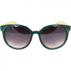 Oval Retro Oval Gangnam Style Fashion Sunglasses Green Yellow Frame Purple Black Lenses - C91108HVAVT $8.50