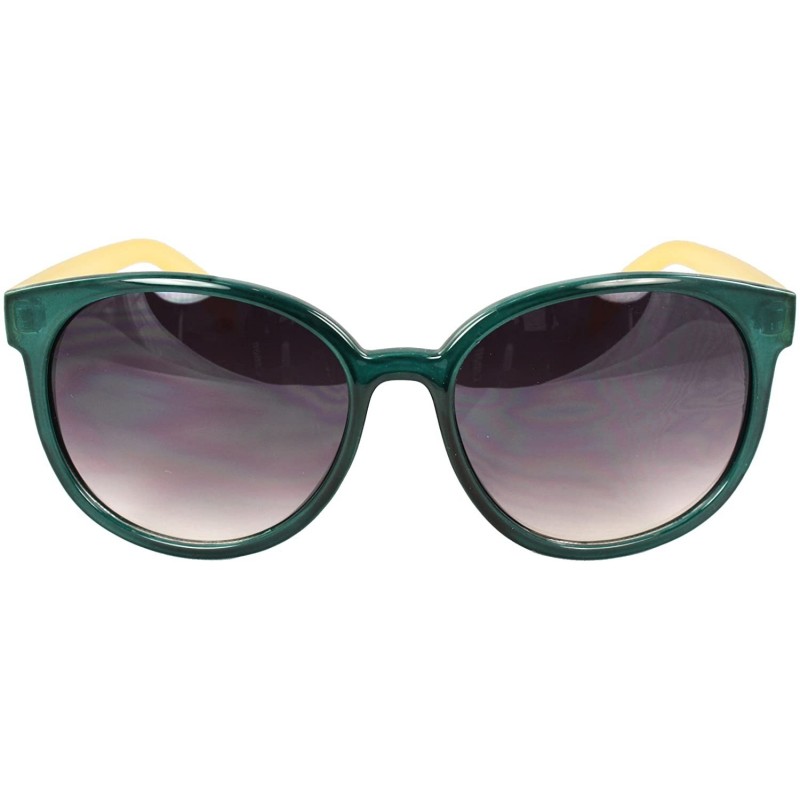 Oval Retro Oval Gangnam Style Fashion Sunglasses Green Yellow Frame Purple Black Lenses - C91108HVAVT $8.50