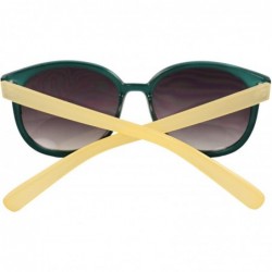 Oval Retro Oval Gangnam Style Fashion Sunglasses Green Yellow Frame Purple Black Lenses - C91108HVAVT $8.50